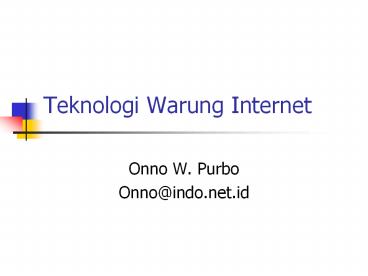 Teknologi Warung Internet