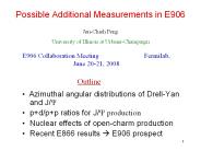 Possible Additional Measurements in E906