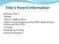 Title 1 Parent Information PowerPoint PPT Presentation