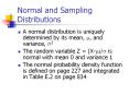 Normal and Sampling Distributions PowerPoint PPT Presentation