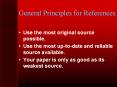 General Principles for References PowerPoint PPT Presentation