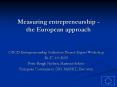 Measuring entrepreneurship - the European approach PowerPoint PPT Presentation