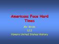 Americans Face Hard Times PowerPoint PPT Presentation