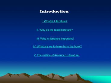 I. What is Literature?