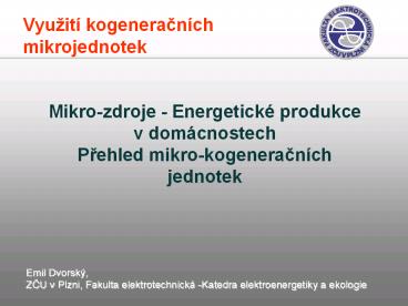 Mikro-zdroje - Energetick