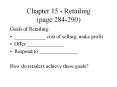 Chapter 15 - Retailing (page 284-290) PowerPoint PPT Presentation