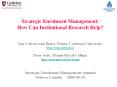 Strategic Enrolment Management: How Can Institutional Research Help?  Ian Calvert and Bruce Winer, Carleton University http://oirp.carleton.ca  Peter Seto, Mount Royal College http://www.mtroyal.ab.ca/oiap  Strategic Enrolment Management PowerPoint PPT Presentation