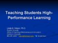 Teaching Students High-Performance Learning PowerPoint PPT Presentation