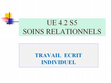 TRAVAIL ECRIT INDIVIDUEL