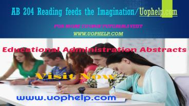 AB 204 Reading feeds the Imagination/Uophelpdotcom