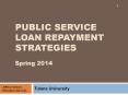 PUBLIC SERVICE LOAN REPAYMENT STRATEGIES Spring 2014 PowerPoint PPT Presentation