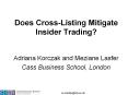 Does Cross-Listing Mitigate Insider Trading? PowerPoint PPT Presentation