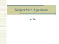 Subject-Verb Agreement PowerPoint PPT Presentation