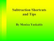 Subtraction Shortcuts and Tips