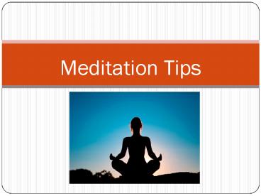 Benefits of Meditation
