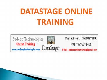Best Datastage Online Course in INDIA|USA|UK