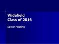 Widefield Class of 2016 PowerPoint PPT Presentation