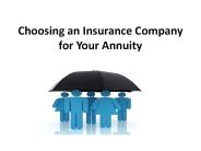 Choosing an Insurance Company for Your Annuity