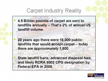 Carpet Industry Reality