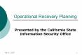 Operational Recovery Planning PowerPoint PPT Presentation