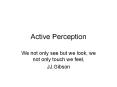 Active%20Perception PowerPoint PPT Presentation