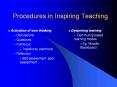 Procedures in Inspiring Teaching PowerPoint PPT Presentation