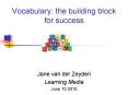 Vocabulary: the building block for success PowerPoint PPT Presentation