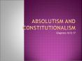 Absolutism and Constitutionalism PowerPoint PPT Presentation