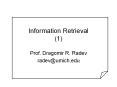 Information Retrieval (1) PowerPoint PPT Presentation