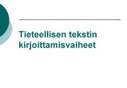 Tieteellisen tekstin kirjoittamisvaiheet