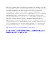 Lazy Profit Explosion review & massive +100 bonus items