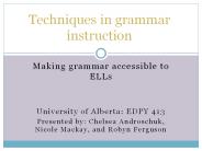 Making grammar accessible to ELLs