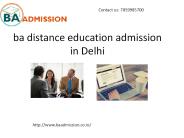ba distance education admission in Delhi