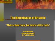 The Metaphysics of Aristotle 