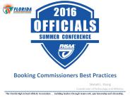 Booking Commissioners Best Practices