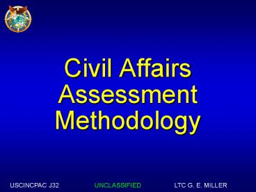 Civil Affairs Assessment Methodology