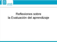 Reflexiones sobre la Evaluaci