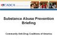 Substance Abuse Prevention Briefing  Community Anti-Drug Coalitions of America PowerPoint PPT Presentation