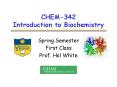 CHEM-342 Introduction to Biochemistry PowerPoint PPT Presentation