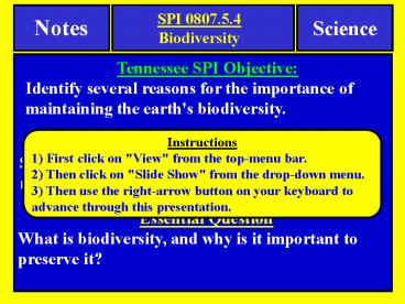Tennessee SPI Objective: