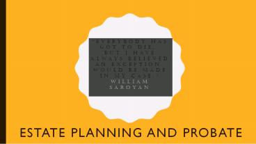 Estate Planning and Probate