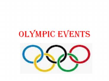 Olympic events