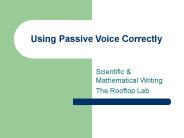 Using Passive Voice Correctly