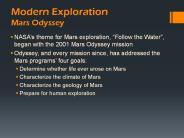 Modern Exploration Mars Odyssey