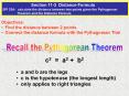 Section 11-3 Distance Formula SPI 33A: calculate the distance between two points given the Pythagorean         Theorem and the Distance Formula PowerPoint PPT Presentation