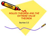 ROLLES THEOREM AND THE EXTREME VALUE THEOREM