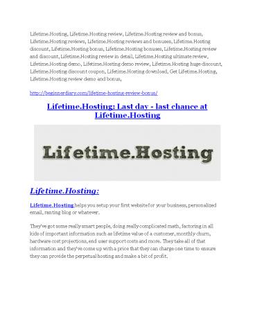 Lifetime.Hosting Review-$32,400 bonus & discount