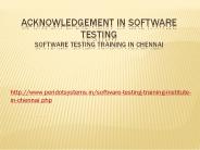 acknowledgement in software testing training