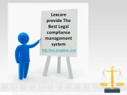Lexcare provide The Best Legal compliance management system