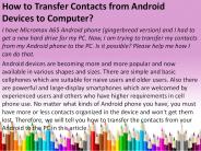 How to backup Contacts Android to Computer